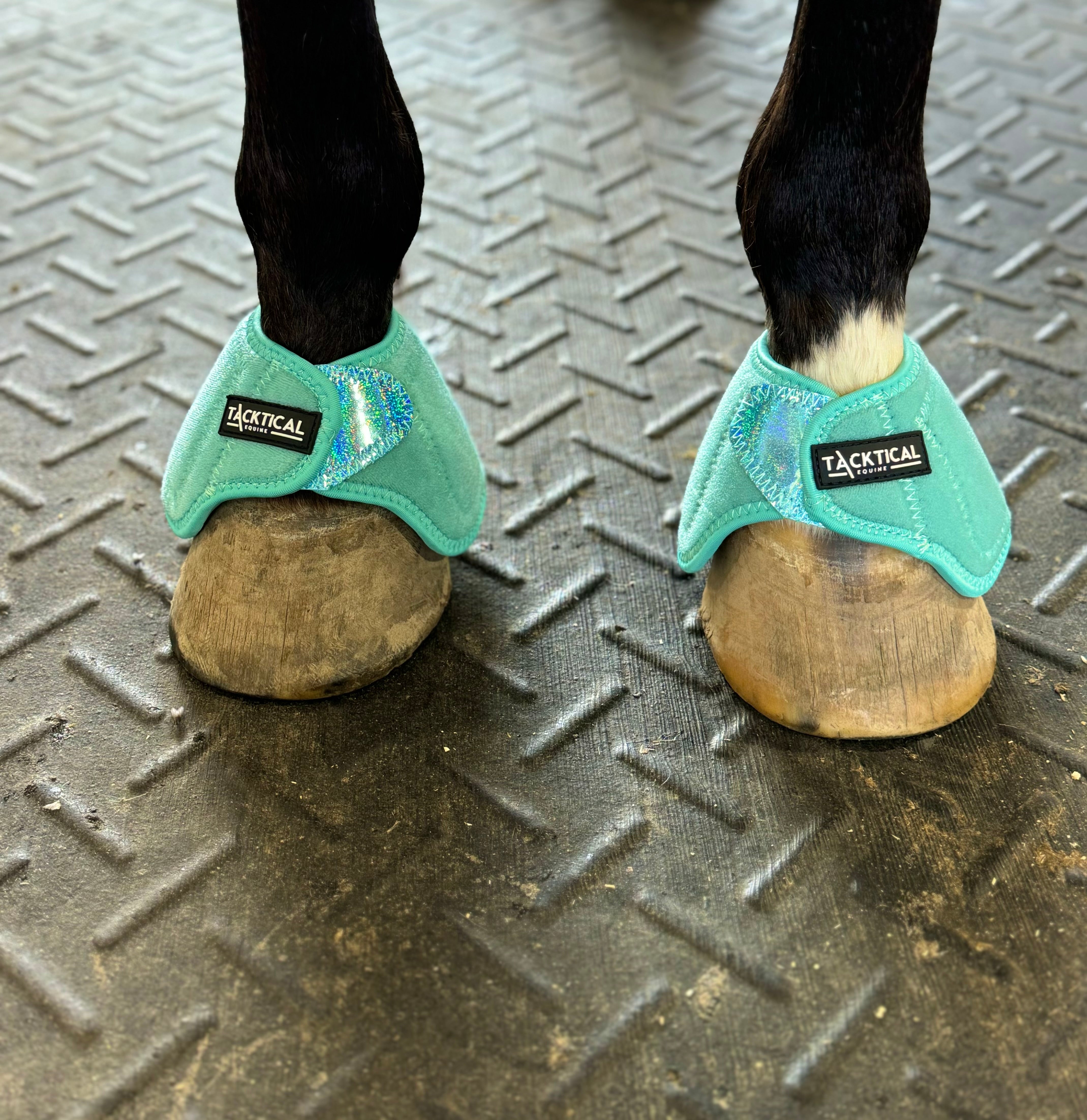 Turquoise with Glitter Straps Bell Boots