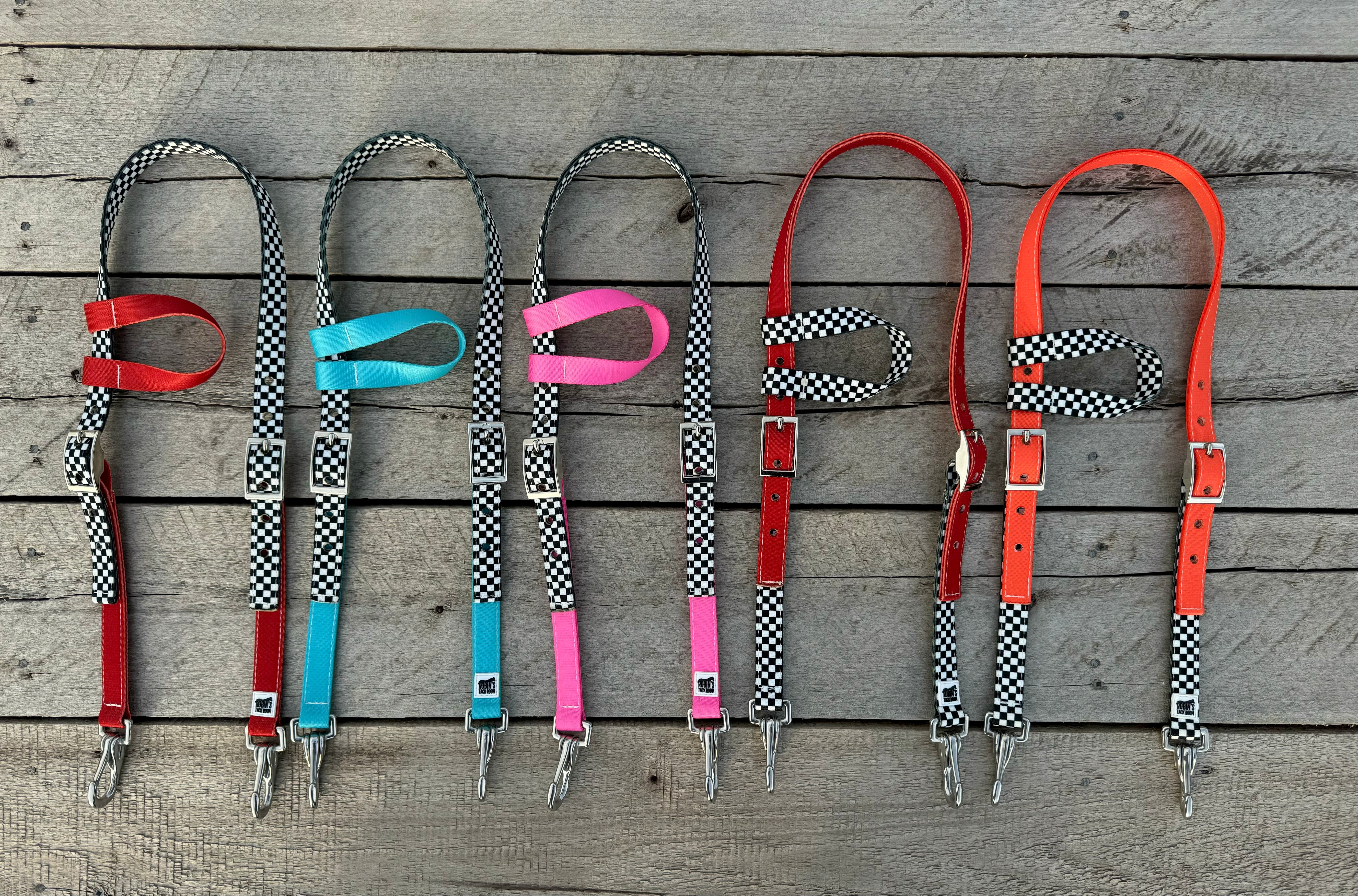 Checkered Mix One Ear Headstalls