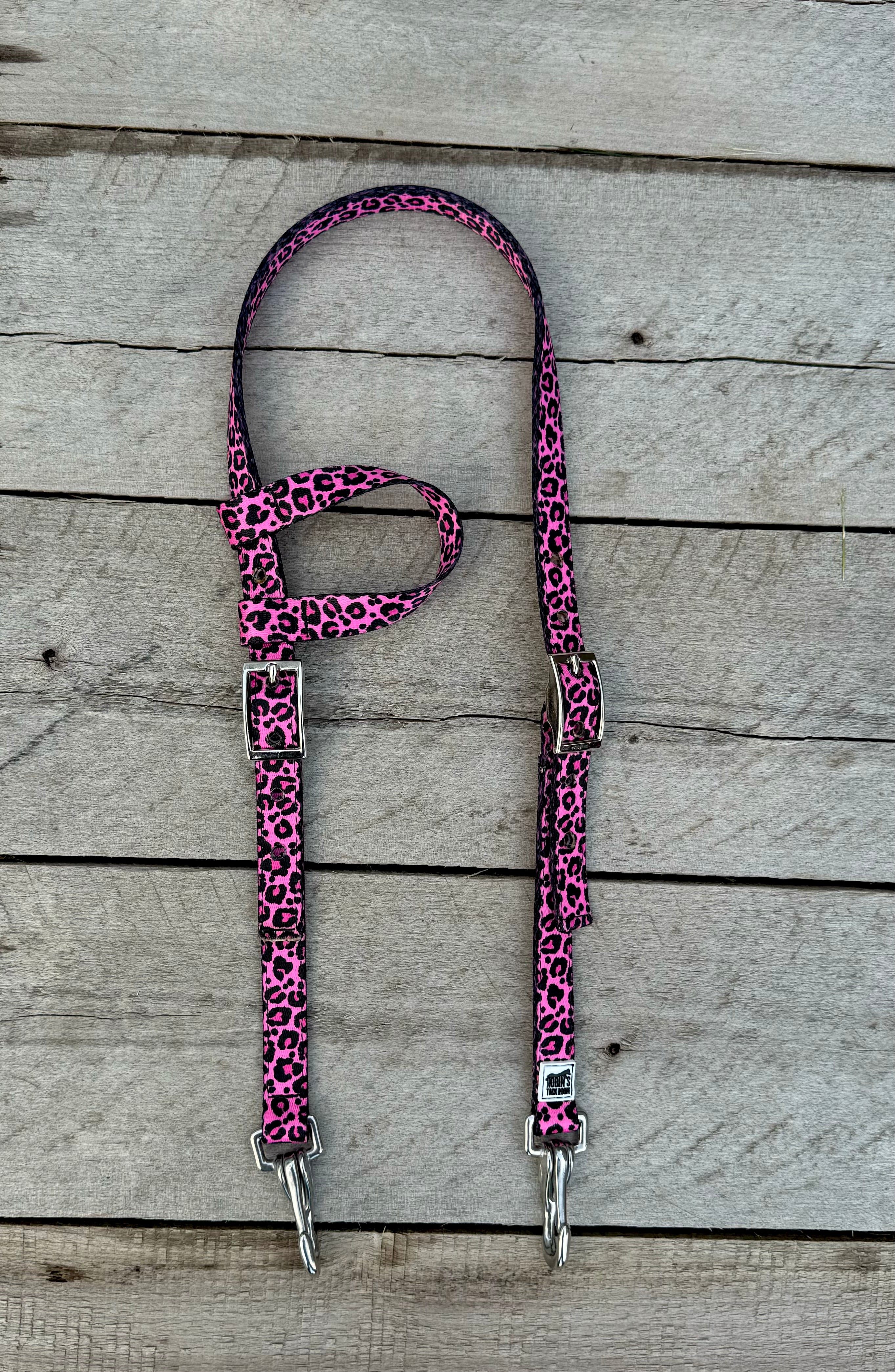 Pink Cheetah One Ear Headstalls