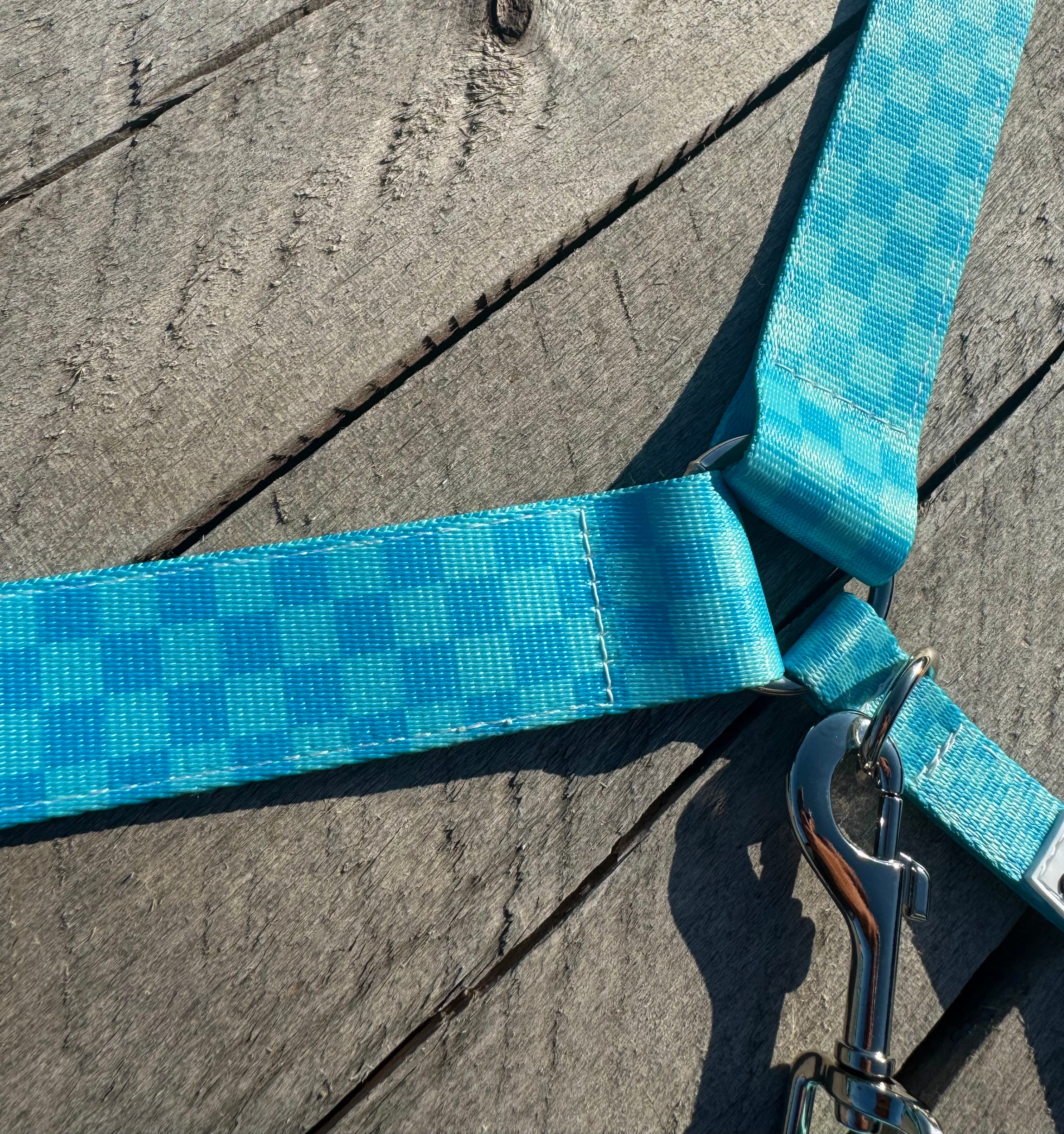 Blue Checkered Breast Collars with a Wither Strap