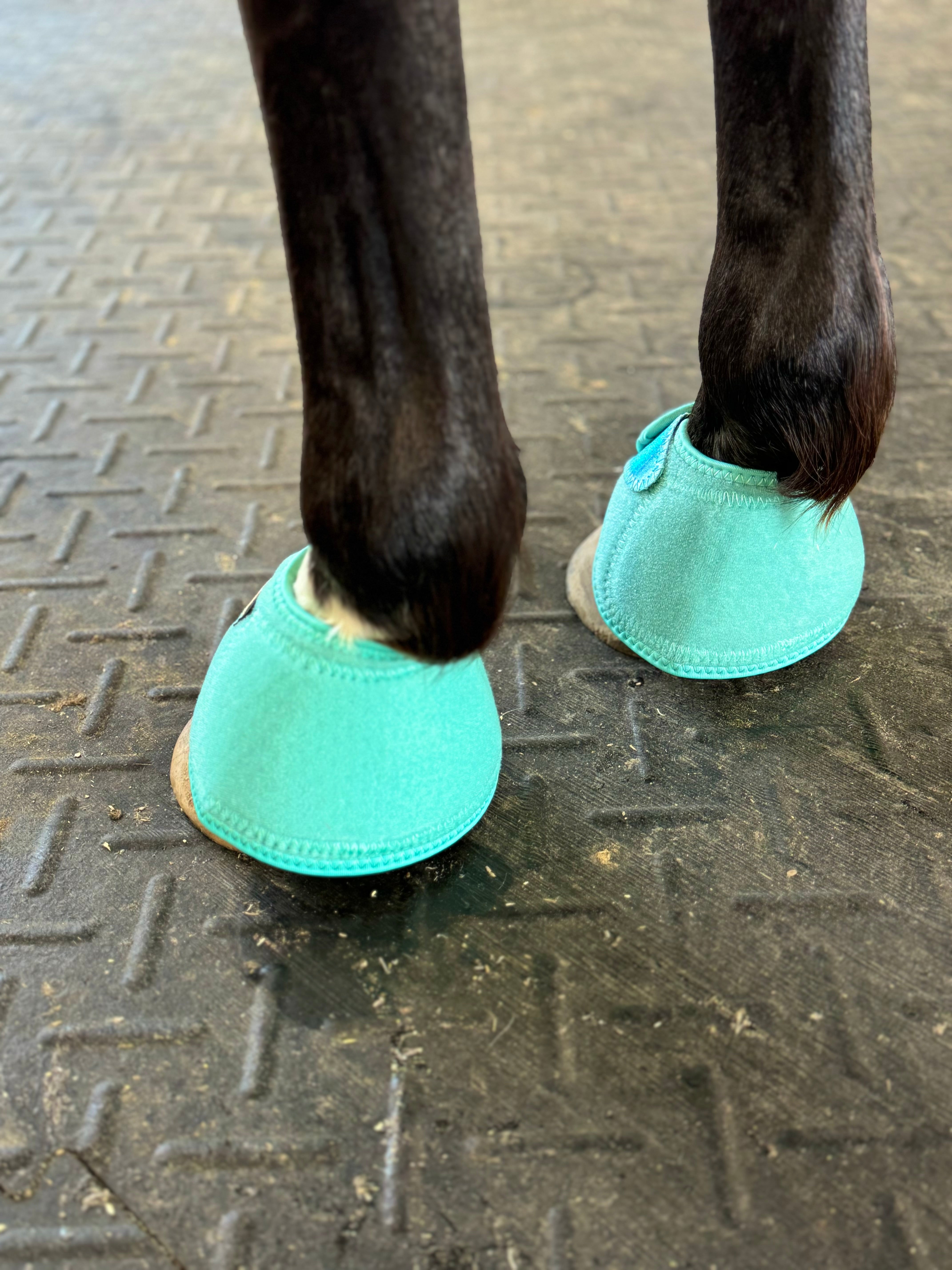 Turquoise with Glitter Straps Bell Boots