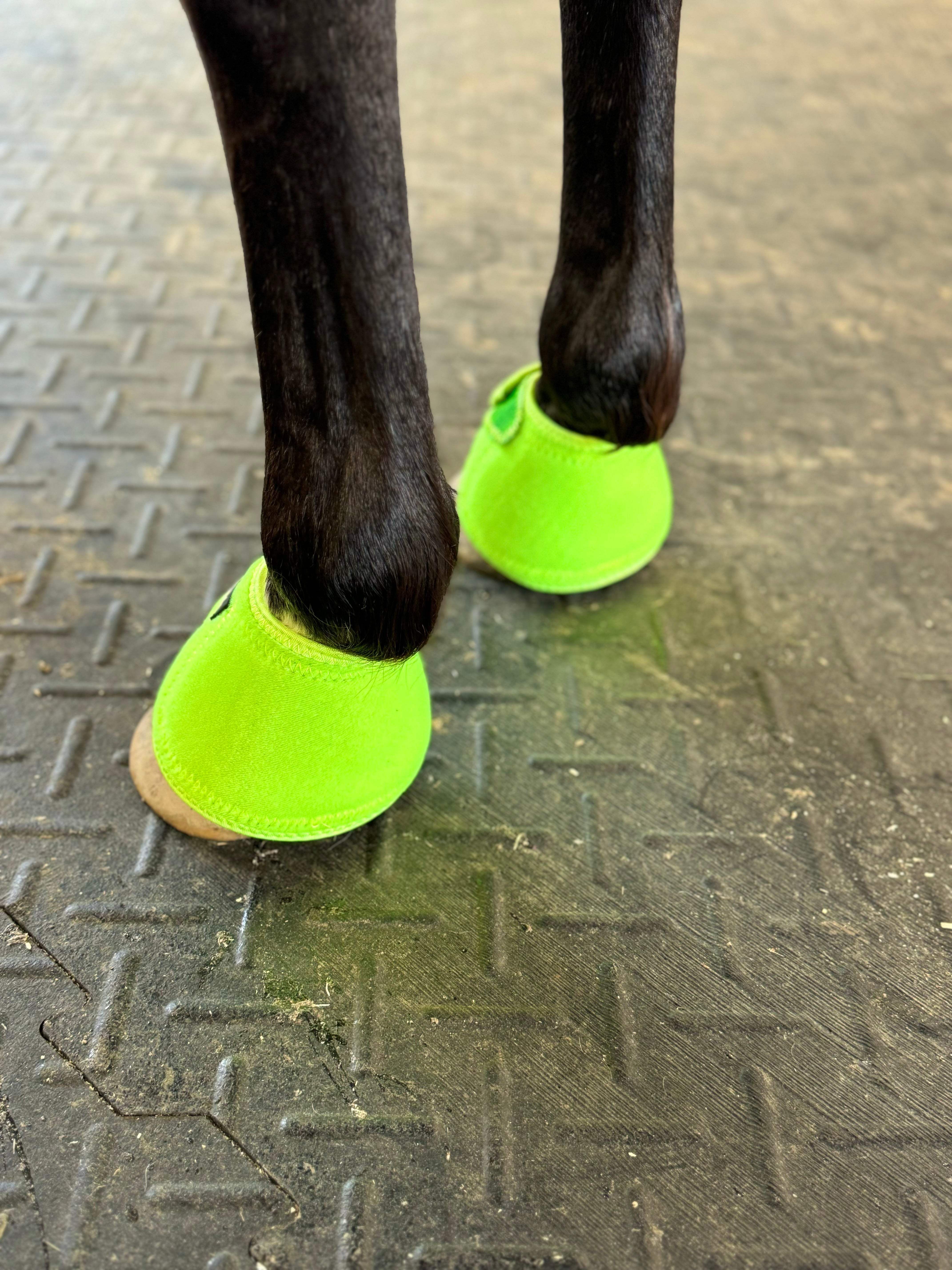 Neon Green with Glitter Straps Bell Boots