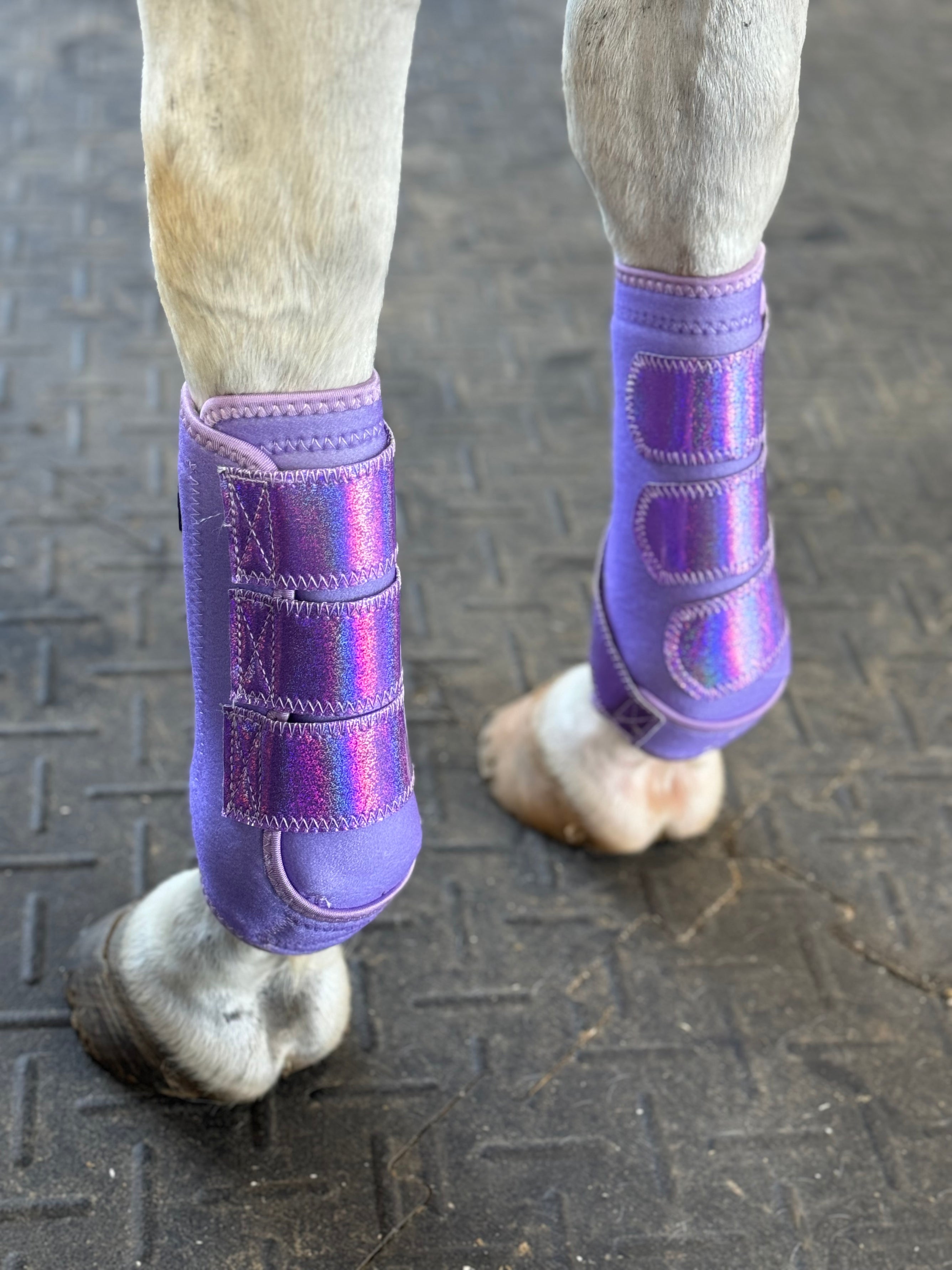 Lavender with Glitter Straps Splint Boots