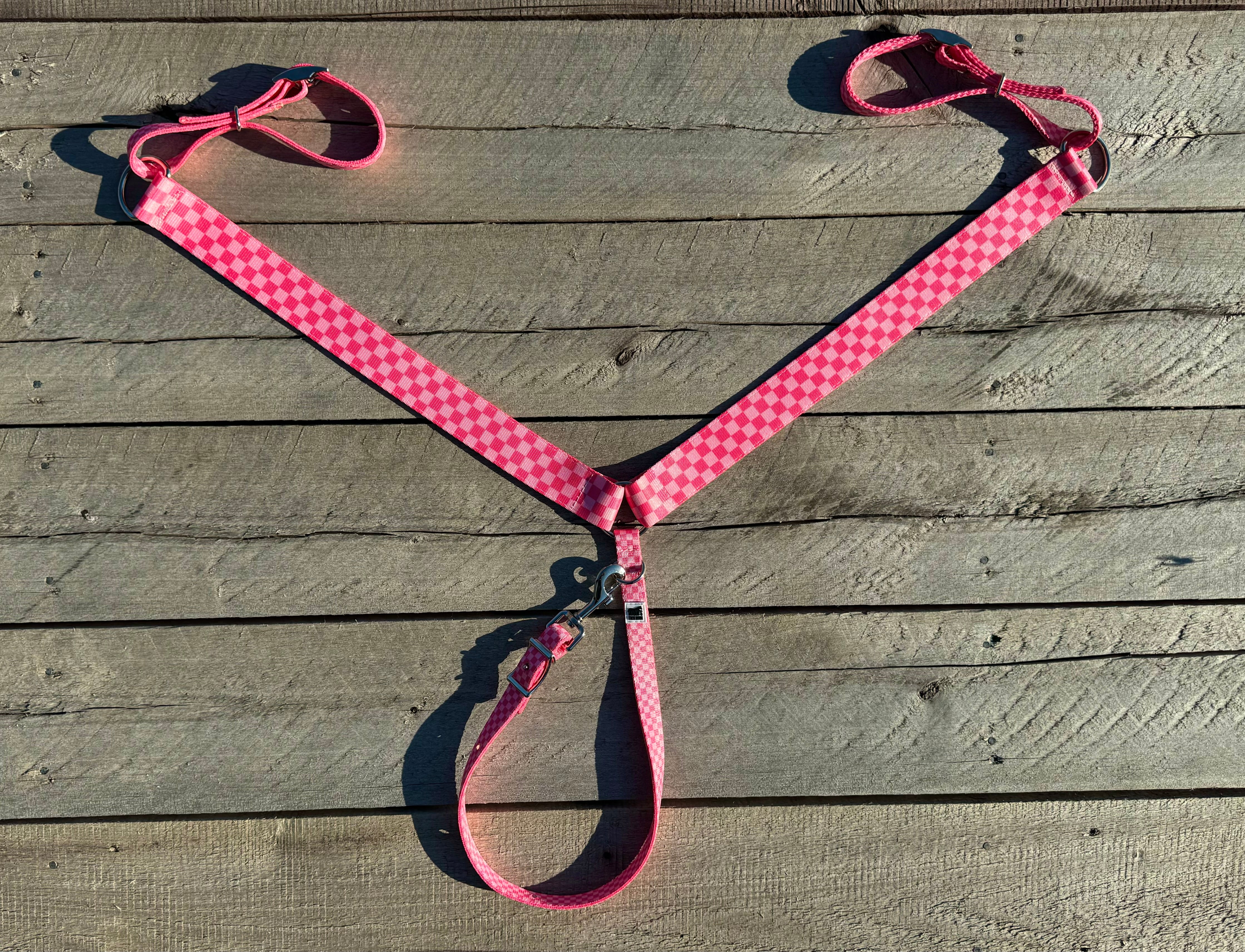 Pink Checkered Breast Collars